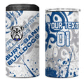Personalized Canterbury-Bankstown Bulldogs Rugby 4 in 1 Can Cooler Tumbler Urban Street Graffiti Style - Distressed Splatter Elements