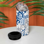 Personalized Canterbury-Bankstown Bulldogs Rugby 4 in 1 Can Cooler Tumbler Urban Street Graffiti Style - Distressed Splatter Elements