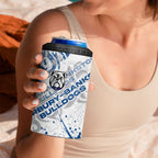 Personalized Canterbury-Bankstown Bulldogs Rugby 4 in 1 Can Cooler Tumbler Urban Street Graffiti Style - Distressed Splatter Elements