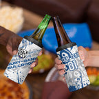 Personalized Canterbury-Bankstown Bulldogs Rugby 4 in 1 Can Cooler Tumbler Urban Street Graffiti Style - Distressed Splatter Elements