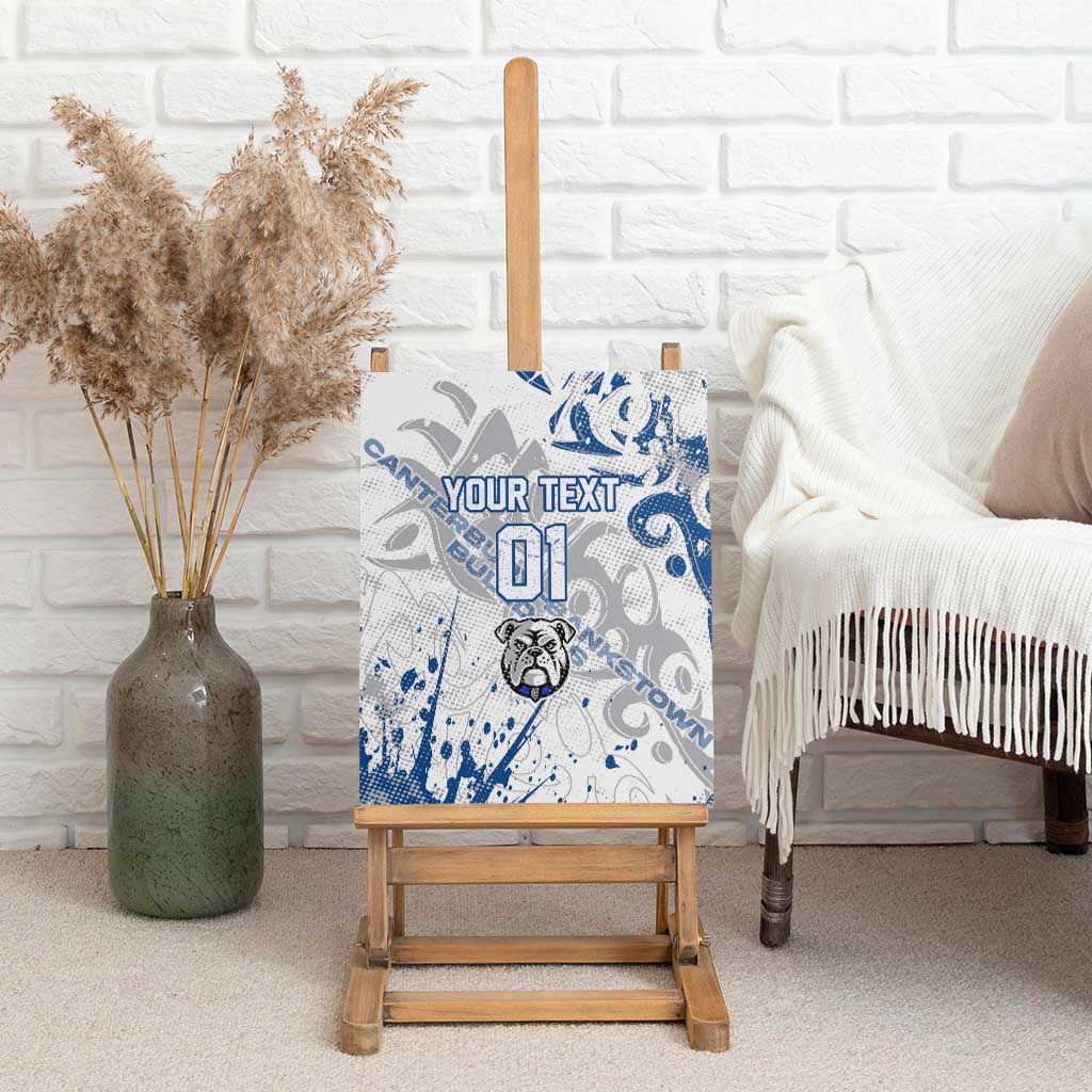 Personalized Canterbury-Bankstown Bulldogs Rugby Canvas Wall Art Urban Street Graffiti Style - Distressed Splatter Elements