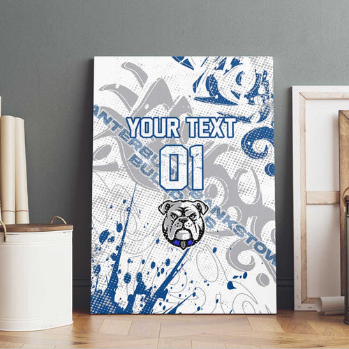 Personalized Canterbury-Bankstown Bulldogs Rugby Canvas Wall Art Urban Street Graffiti Style - Distressed Splatter Elements
