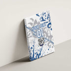 Personalized Canterbury-Bankstown Bulldogs Rugby Canvas Wall Art Urban Street Graffiti Style - Distressed Splatter Elements