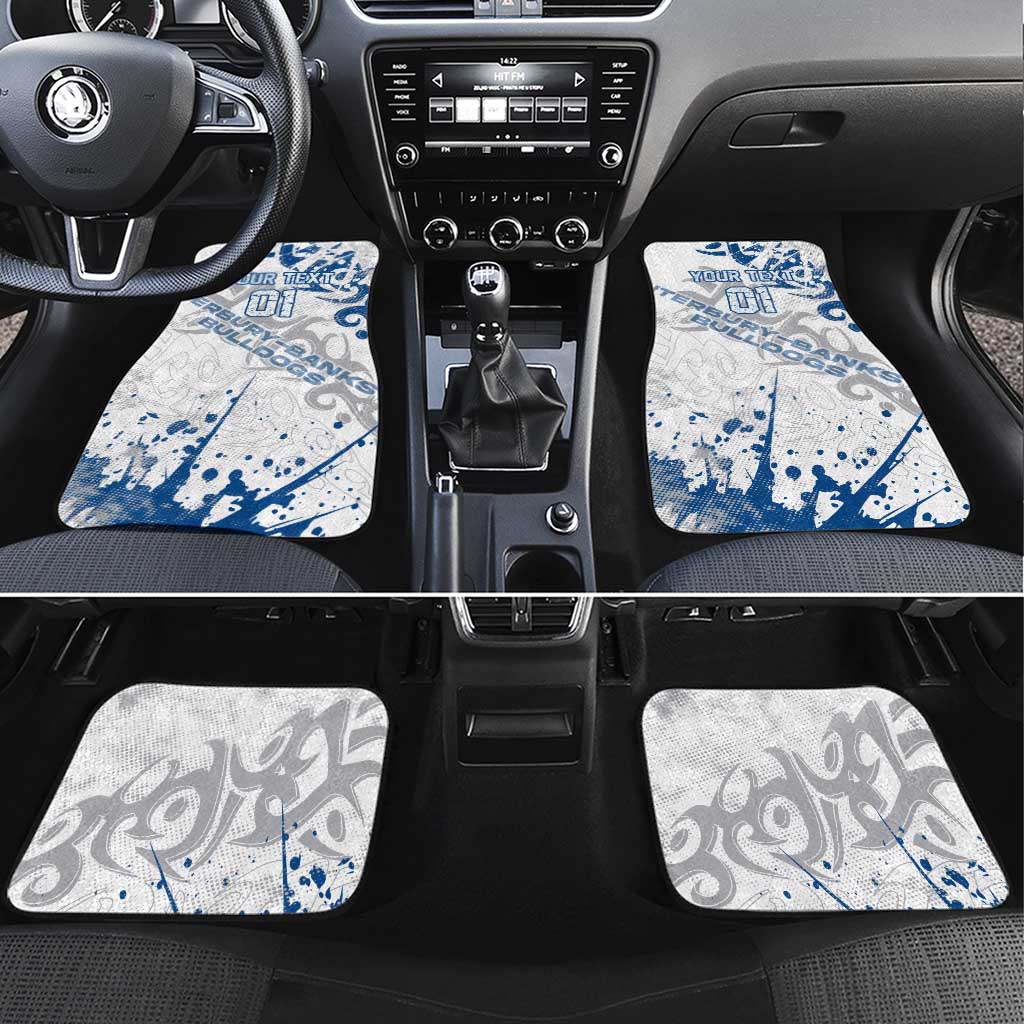 Personalized Canterbury-Bankstown Bulldogs Rugby Car Mats Urban Street Graffiti Style - Distressed Splatter Elements