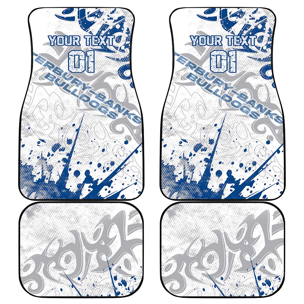 Personalized Canterbury-Bankstown Bulldogs Rugby Car Mats Urban Street Graffiti Style - Distressed Splatter Elements