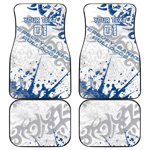 Personalized Canterbury-Bankstown Bulldogs Rugby Car Mats Urban Street Graffiti Style - Distressed Splatter Elements