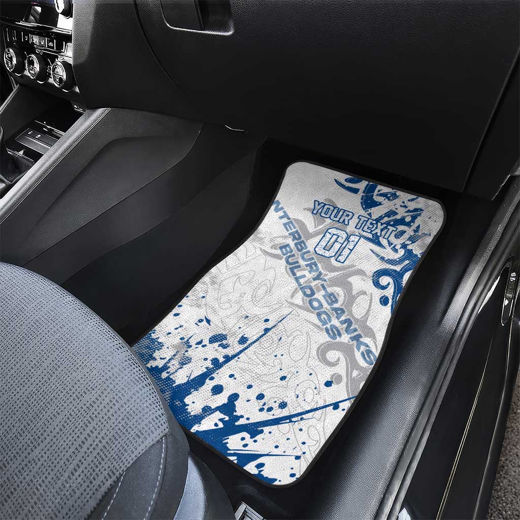 Personalized Canterbury-Bankstown Bulldogs Rugby Car Mats Urban Street Graffiti Style - Distressed Splatter Elements