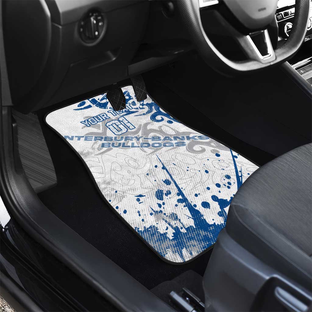 Personalized Canterbury-Bankstown Bulldogs Rugby Car Mats Urban Street Graffiti Style - Distressed Splatter Elements