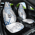 Personalized Canterbury-Bankstown Bulldogs Rugby Car Seat Cover Urban Street Graffiti Style - Distressed Splatter Elements