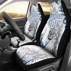 Personalized Canterbury-Bankstown Bulldogs Rugby Car Seat Cover Urban Street Graffiti Style - Distressed Splatter Elements