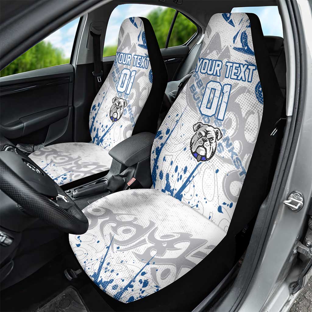 Personalized Canterbury-Bankstown Bulldogs Rugby Car Seat Cover Urban Street Graffiti Style - Distressed Splatter Elements