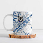 Personalized Canterbury-Bankstown Bulldogs Rugby Ceramic Mug Urban Street Graffiti Style - Distressed Splatter Elements