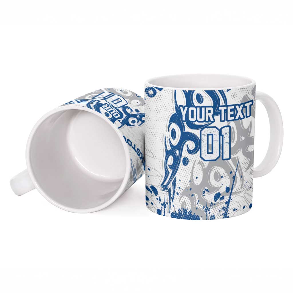 Personalized Canterbury-Bankstown Bulldogs Rugby Ceramic Mug Urban Street Graffiti Style - Distressed Splatter Elements