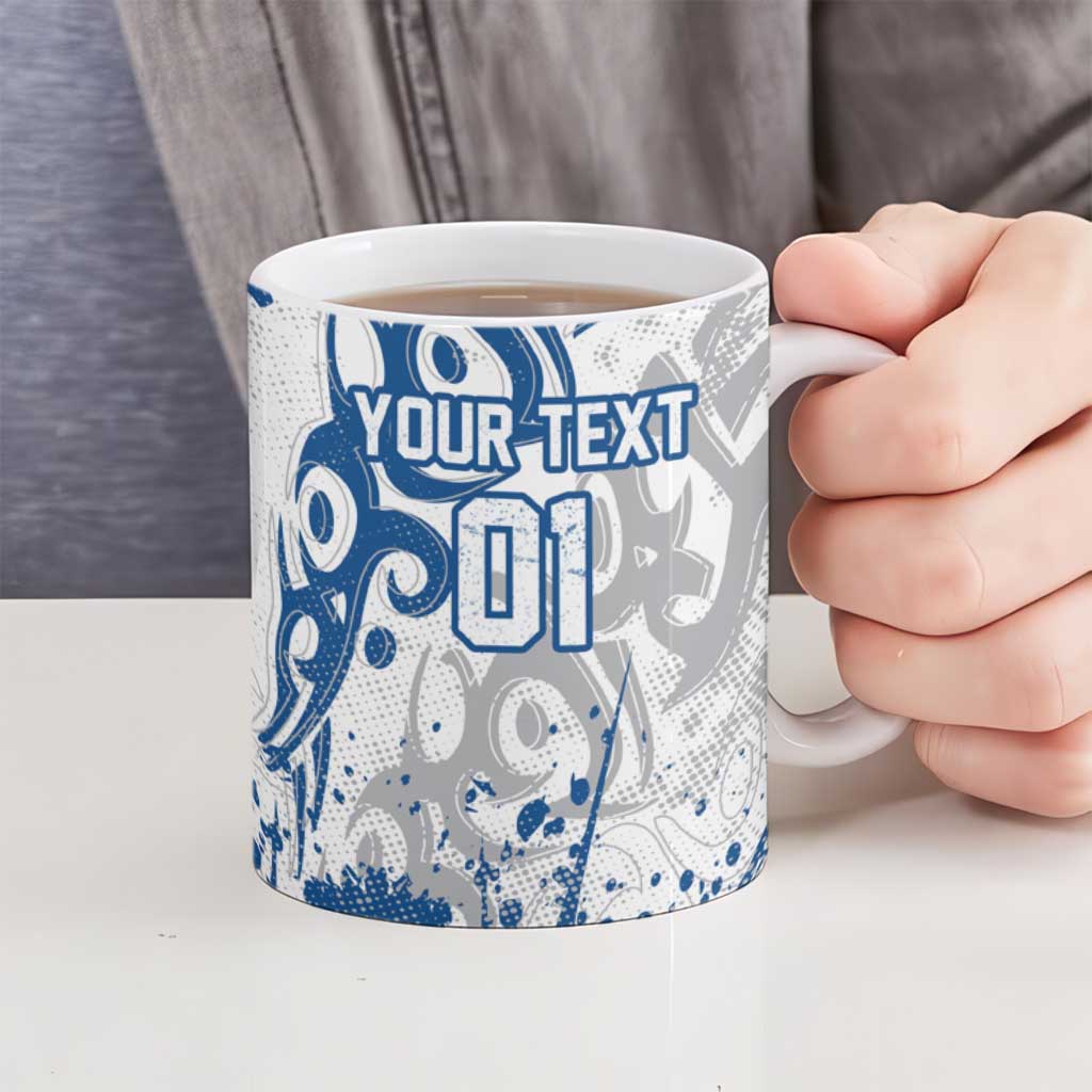 Personalized Canterbury-Bankstown Bulldogs Rugby Ceramic Mug Urban Street Graffiti Style - Distressed Splatter Elements