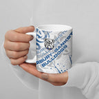 Personalized Canterbury-Bankstown Bulldogs Rugby Ceramic Mug Urban Street Graffiti Style - Distressed Splatter Elements
