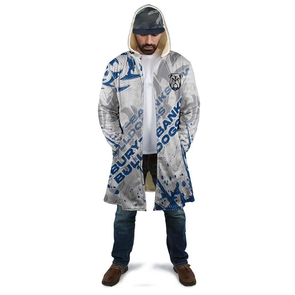 Personalized Canterbury-Bankstown Bulldogs Rugby Cloak Urban Street Graffiti Style - Distressed Splatter Elements