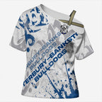 Personalized Canterbury-Bankstown Bulldogs Rugby Cross Shoulder Shirt Urban Street Graffiti Style - Distressed Splatter Elements