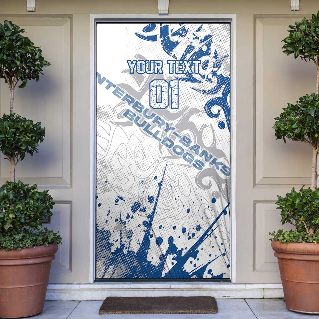 Personalized Canterbury-Bankstown Bulldogs Rugby Door Cover Urban Street Graffiti Style - Distressed Splatter Elements