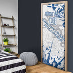 Personalized Canterbury-Bankstown Bulldogs Rugby Door Cover Urban Street Graffiti Style - Distressed Splatter Elements