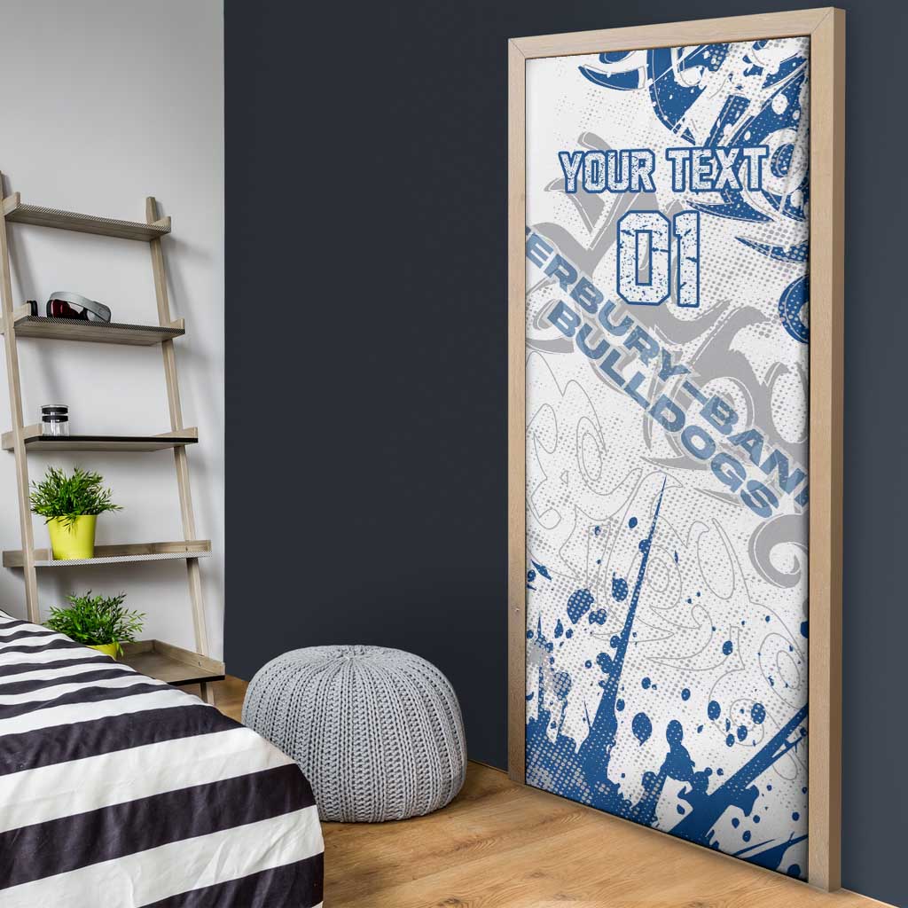 Personalized Canterbury-Bankstown Bulldogs Rugby Door Cover Urban Street Graffiti Style - Distressed Splatter Elements