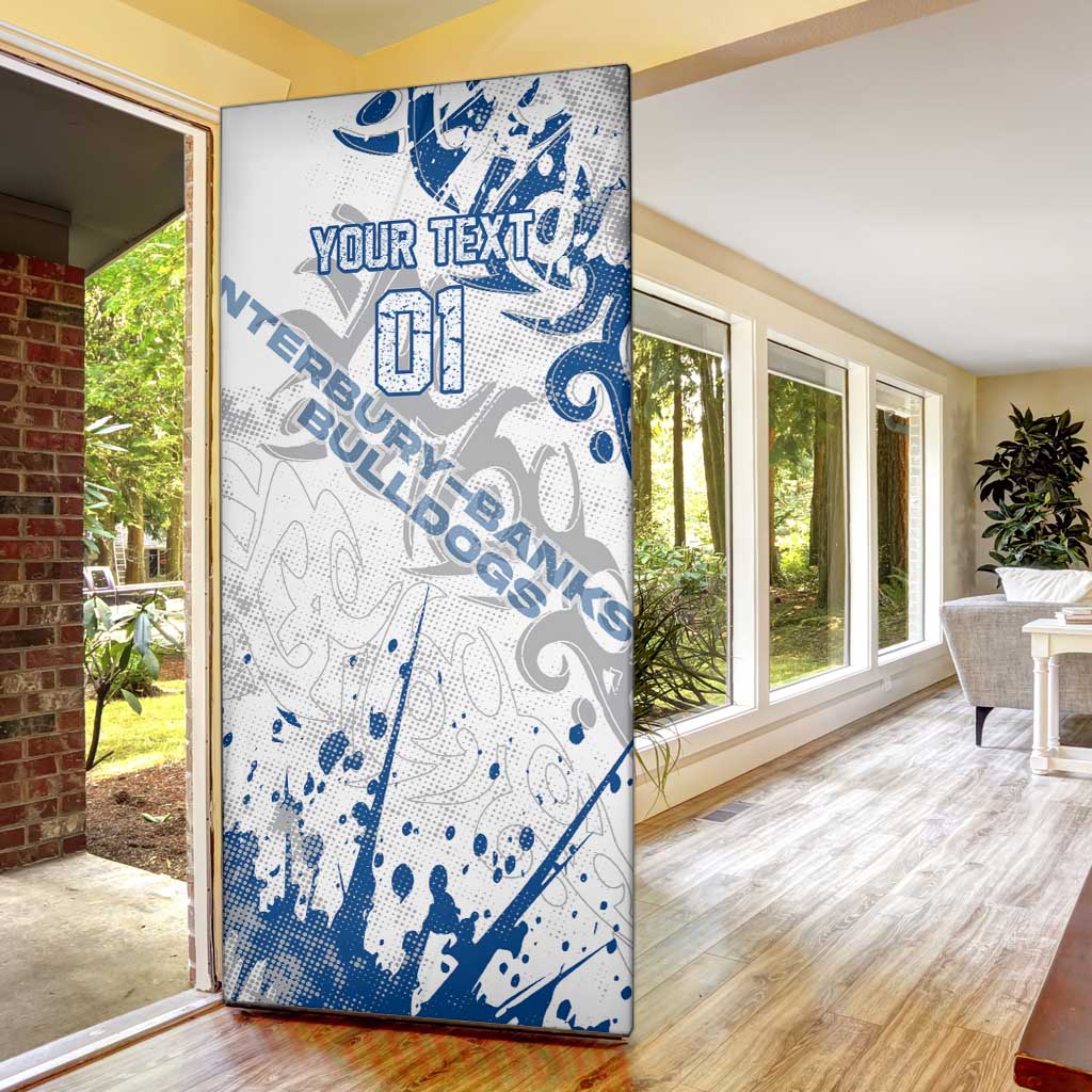 Personalized Canterbury-Bankstown Bulldogs Rugby Door Cover Urban Street Graffiti Style - Distressed Splatter Elements