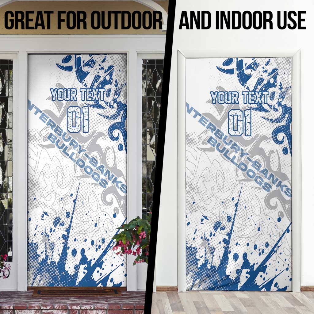 Personalized Canterbury-Bankstown Bulldogs Rugby Door Cover Urban Street Graffiti Style - Distressed Splatter Elements