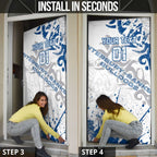 Personalized Canterbury-Bankstown Bulldogs Rugby Door Cover Urban Street Graffiti Style - Distressed Splatter Elements