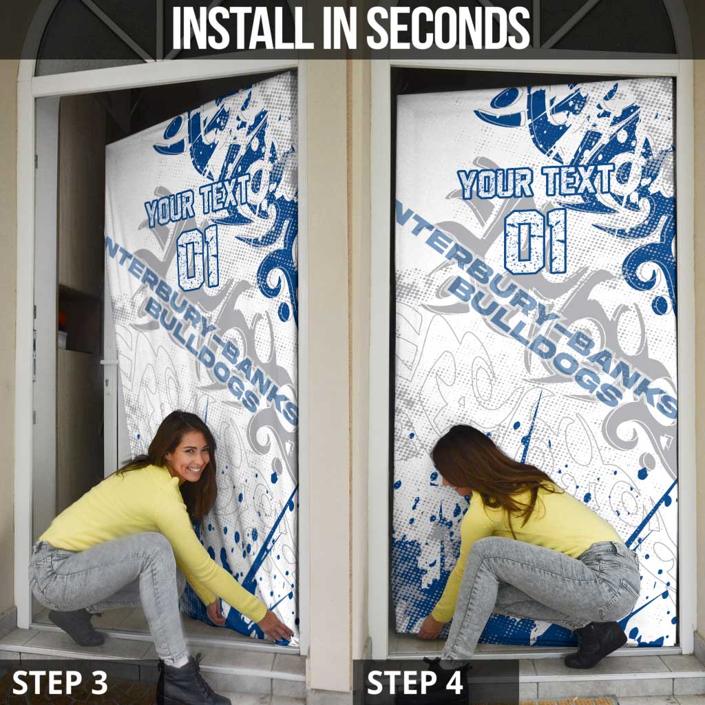 Personalized Canterbury-Bankstown Bulldogs Rugby Door Cover Urban Street Graffiti Style - Distressed Splatter Elements