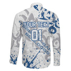 Personalized Canterbury-Bankstown Bulldogs Rugby Family Matching Mermaid Dress and Hawaiian Shirt Urban Street Graffiti Style - Distressed Splatter Elements