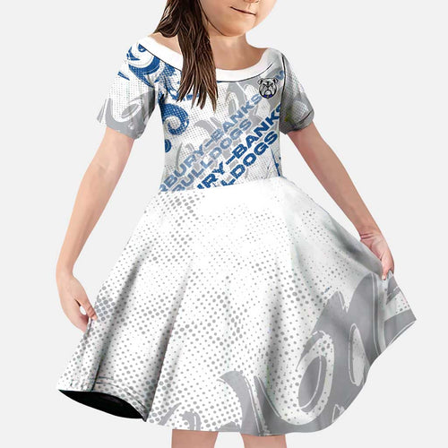 Personalized Canterbury-Bankstown Bulldogs Rugby Family Matching Off Shoulder Maxi Dress and Hawaiian Shirt Urban Street Graffiti Style - Distressed Splatter Elements