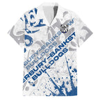Personalized Canterbury-Bankstown Bulldogs Rugby Family Matching Summer Maxi Dress and Hawaiian Shirt Urban Street Graffiti Style - Distressed Splatter Elements