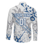Personalized Canterbury-Bankstown Bulldogs Rugby Family Matching Summer Maxi Dress and Hawaiian Shirt Urban Street Graffiti Style - Distressed Splatter Elements