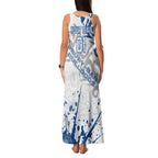 Personalized Canterbury-Bankstown Bulldogs Rugby Family Matching Tank Maxi Dress and Hawaiian Shirt Urban Street Graffiti Style - Distressed Splatter Elements