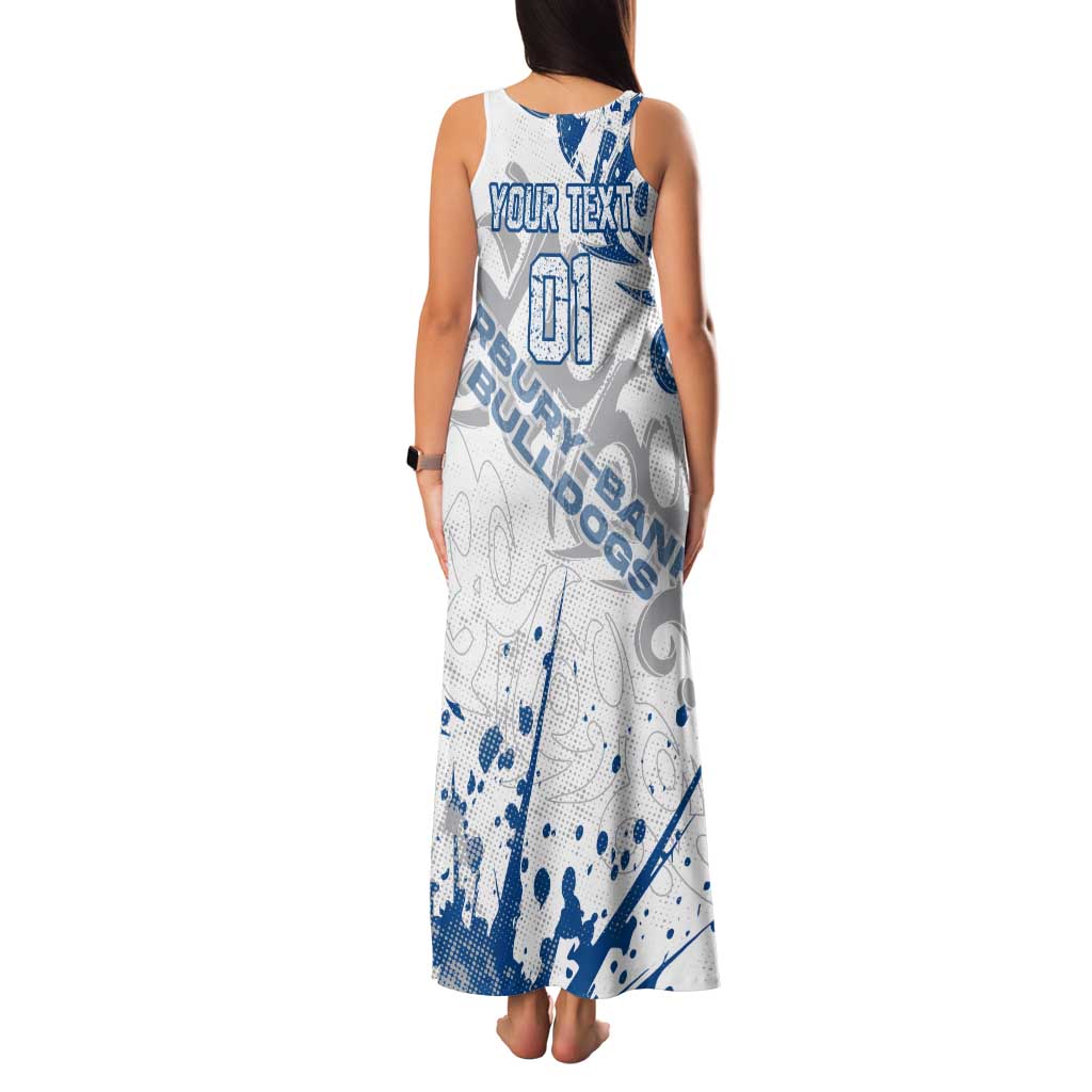 Personalized Canterbury-Bankstown Bulldogs Rugby Family Matching Tank Maxi Dress and Hawaiian Shirt Urban Street Graffiti Style - Distressed Splatter Elements