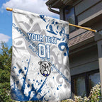 Personalized Canterbury-Bankstown Bulldogs Rugby Garden Flag Urban Street Graffiti Style - Distressed Splatter Elements