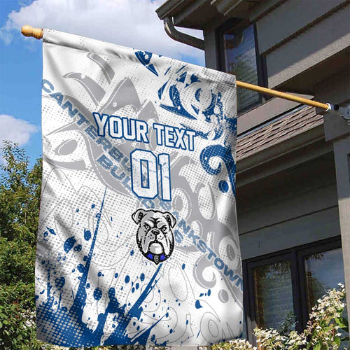 Personalized Canterbury-Bankstown Bulldogs Rugby Garden Flag Urban Street Graffiti Style - Distressed Splatter Elements