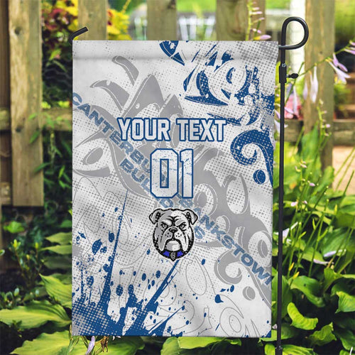 Personalized Canterbury-Bankstown Bulldogs Rugby Garden Flag Urban Street Graffiti Style - Distressed Splatter Elements