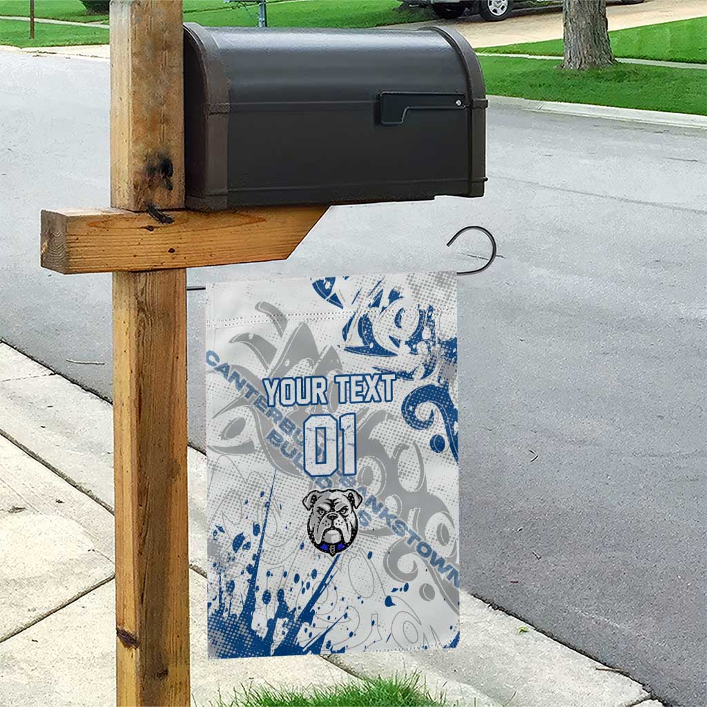 Personalized Canterbury-Bankstown Bulldogs Rugby Garden Flag Urban Street Graffiti Style - Distressed Splatter Elements