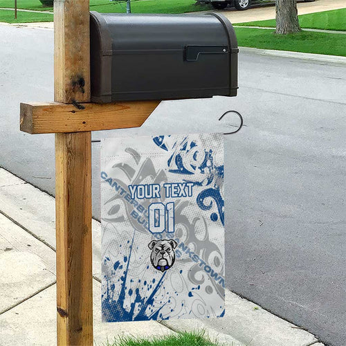 Personalized Canterbury-Bankstown Bulldogs Rugby Garden Flag Urban Street Graffiti Style - Distressed Splatter Elements