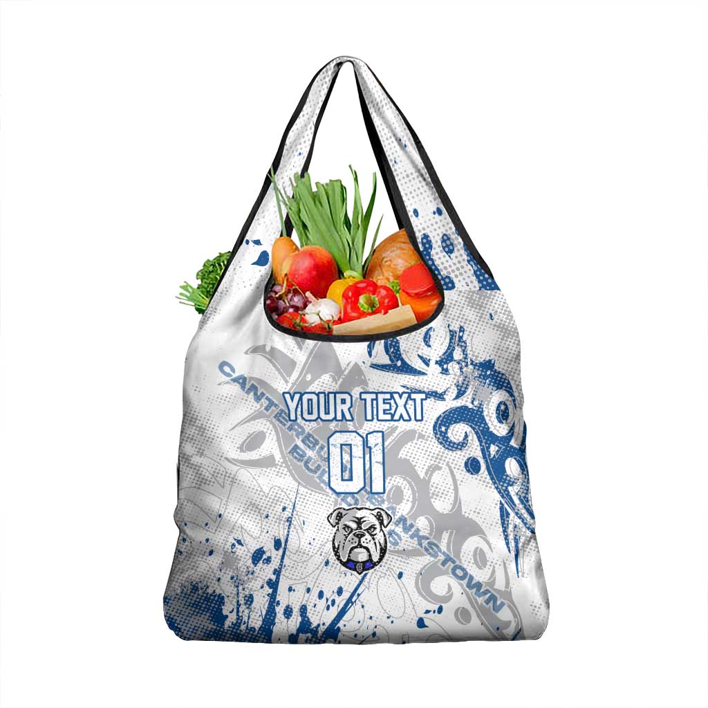 Personalized Canterbury-Bankstown Bulldogs Rugby Grocery Bag Urban Street Graffiti Style - Distressed Splatter Elements