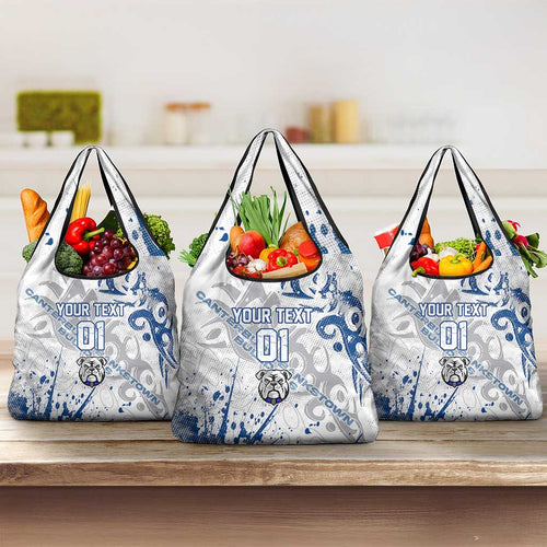 Personalized Canterbury-Bankstown Bulldogs Rugby Grocery Bag Urban Street Graffiti Style - Distressed Splatter Elements