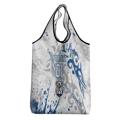 Personalized Canterbury-Bankstown Bulldogs Rugby Grocery Bag Urban Street Graffiti Style - Distressed Splatter Elements