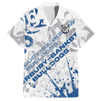 Personalized Canterbury-Bankstown Bulldogs Rugby Hawaiian Shirt Urban Street Graffiti Style - Distressed Splatter Elements