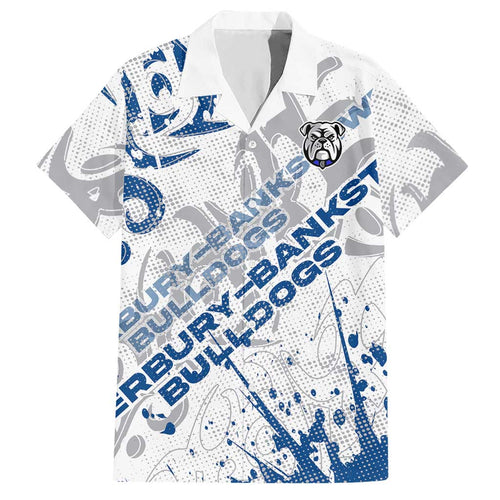 Personalized Canterbury-Bankstown Bulldogs Rugby Hawaiian Shirt Urban Street Graffiti Style - Distressed Splatter Elements