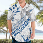 Personalized Canterbury-Bankstown Bulldogs Rugby Hawaiian Shirt Urban Street Graffiti Style - Distressed Splatter Elements
