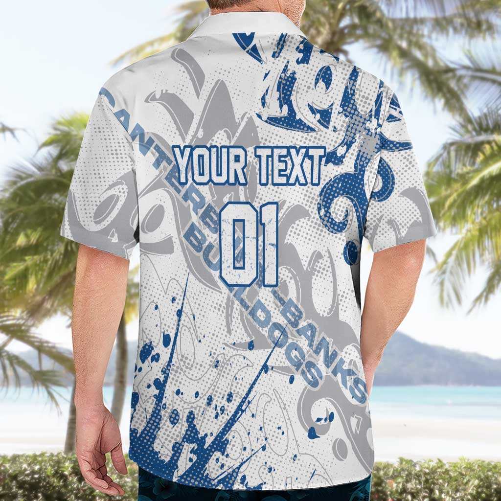 Personalized Canterbury-Bankstown Bulldogs Rugby Hawaiian Shirt Urban Street Graffiti Style - Distressed Splatter Elements