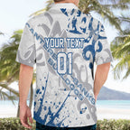 Personalized Canterbury-Bankstown Bulldogs Rugby Hawaiian Shirt Urban Street Graffiti Style - Distressed Splatter Elements