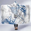 Personalized Canterbury-Bankstown Bulldogs Rugby Hooded Blanket Urban Street Graffiti Style - Distressed Splatter Elements