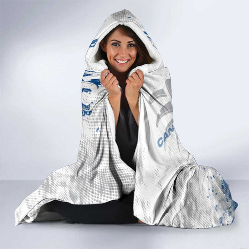 Personalized Canterbury-Bankstown Bulldogs Rugby Hooded Blanket Urban Street Graffiti Style - Distressed Splatter Elements
