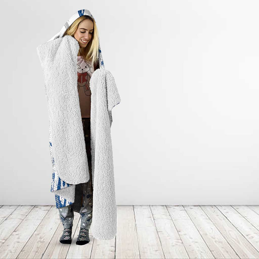 Personalized Canterbury-Bankstown Bulldogs Rugby Hooded Blanket Urban Street Graffiti Style - Distressed Splatter Elements